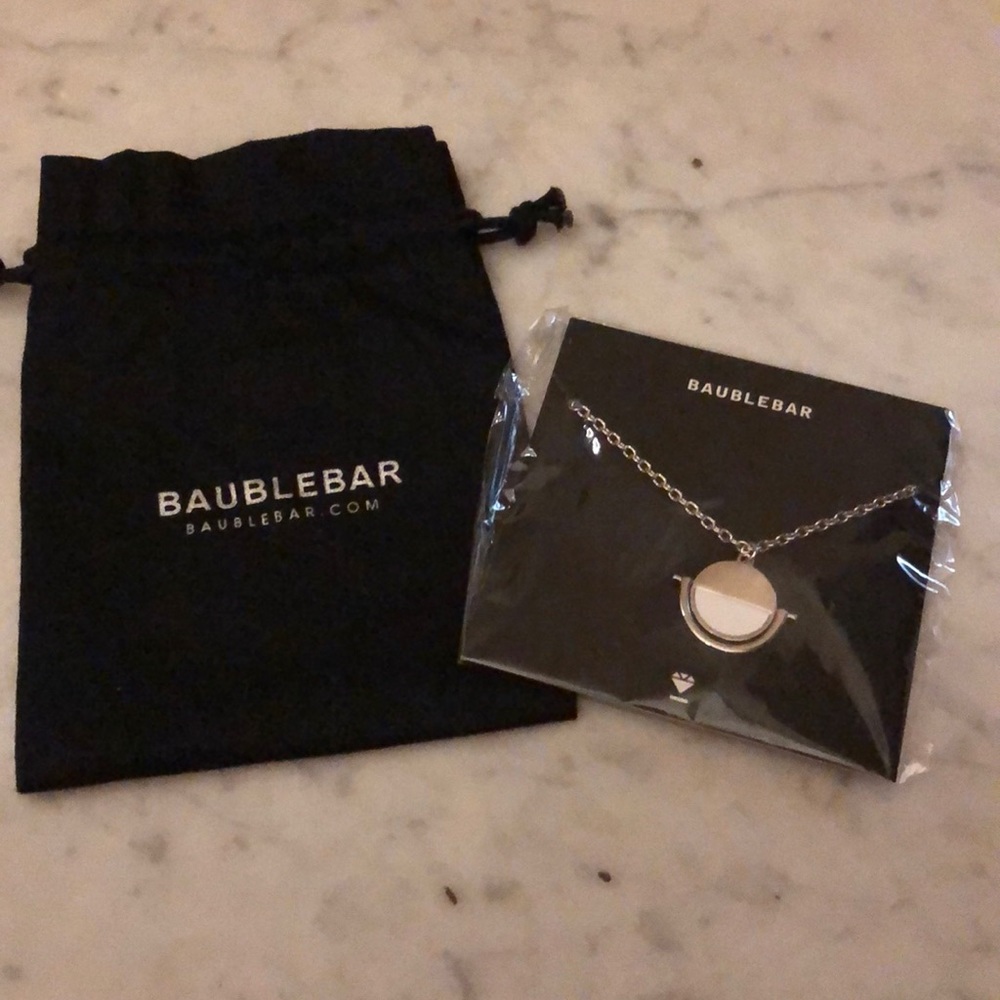 BAUBLEBAR Silver & White Necklace 13” long w 2”ext